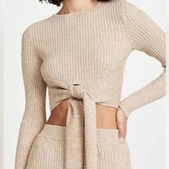Significant Other Liv Tie-Waist Knit Crop Top US 4 - Picture 1 of 12